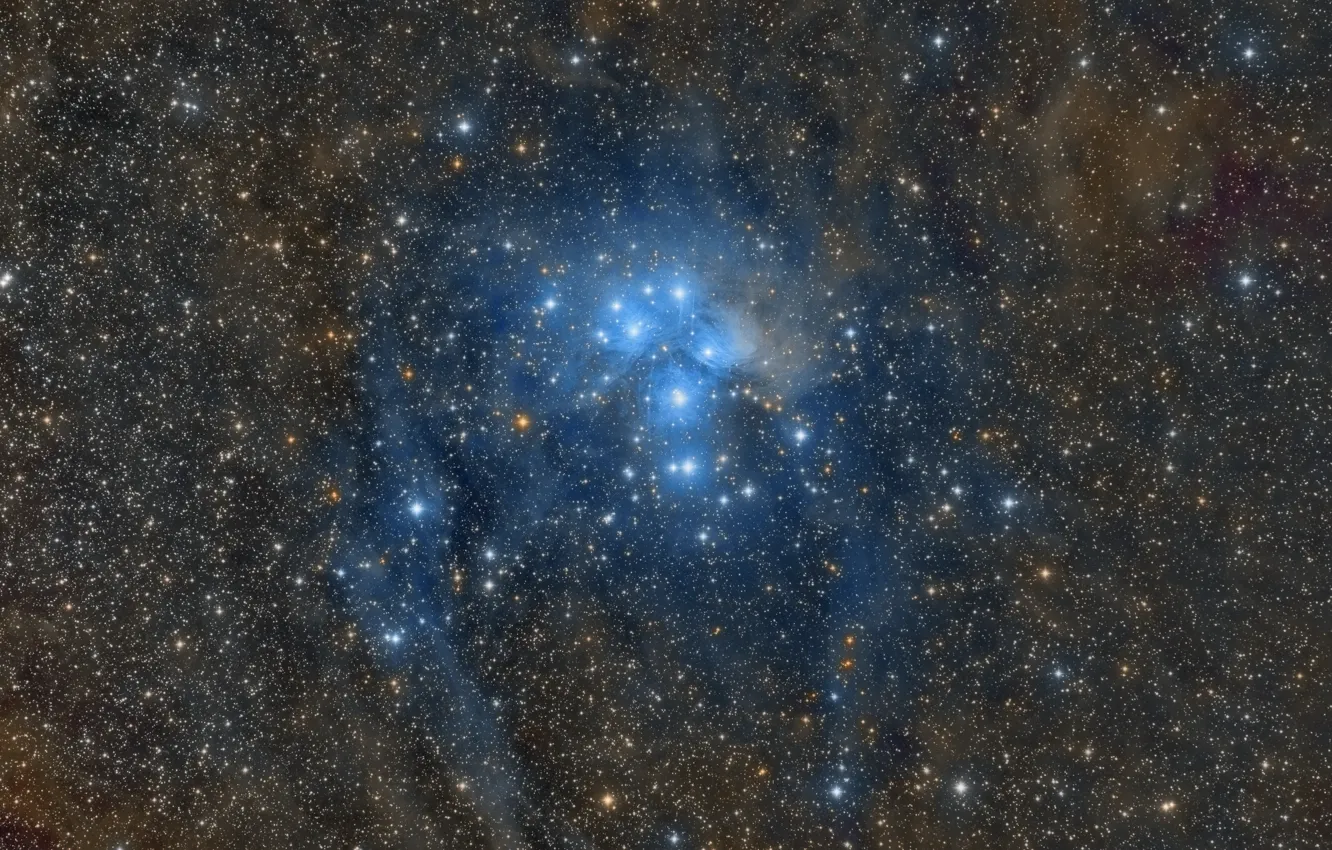 Фото обои космос, звезды, M45, Звёздное скопление, Pleiades