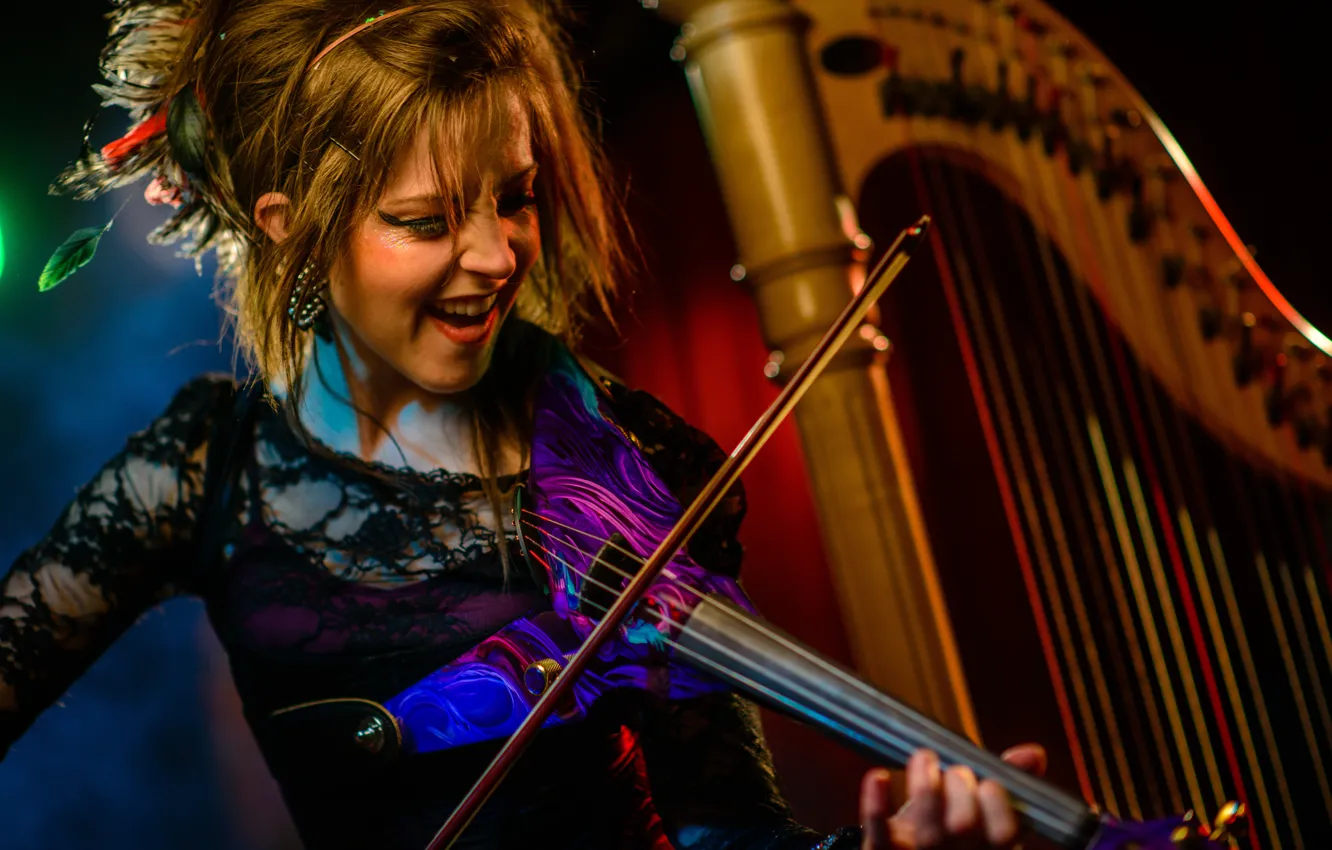 Фото обои скрипка, арфа, violin, Линдси Стирлинг, Lindsey Stirling
