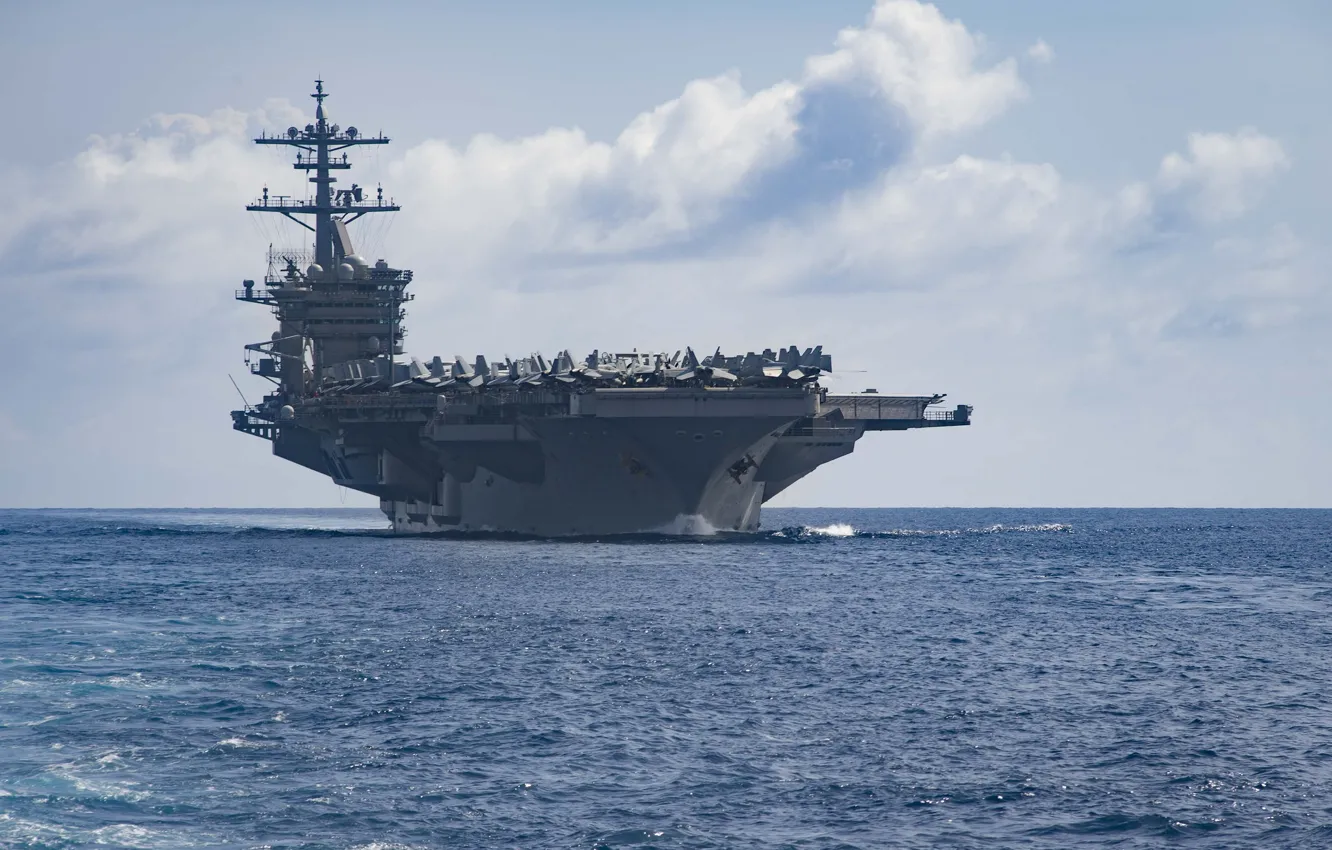 Фото обои море, авианосец, USS, Theodore Roosevelt, (CVN 71)