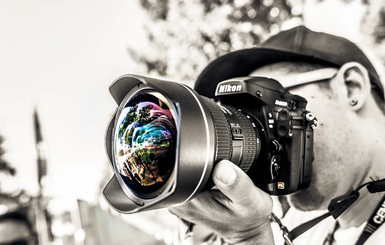 Фото обои фотограф, объектив, nikon