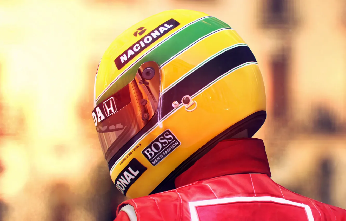 Фото обои шлем, Ferrari, спины, Gran Turismo 6, экстремальный спорт, Ayton Senna
