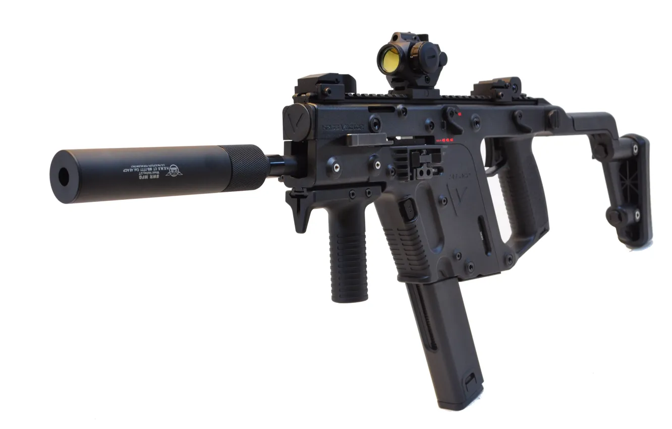 Фото обои глушитель, пистолет-пулемёт, коллиматор, 45 ACP, SMG, VECTOR, KRISS, KRISS SUPER V