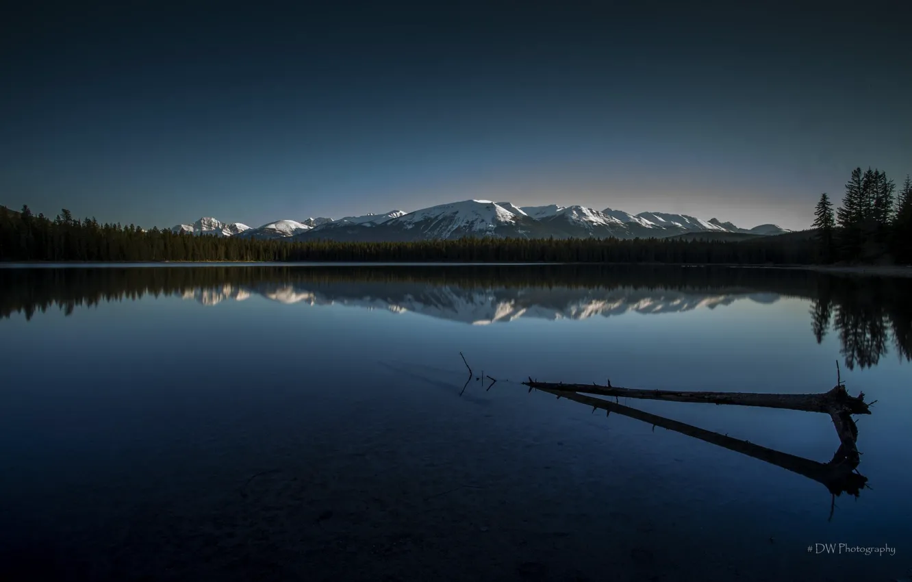 Фото обои пейзаж, горы, природа, озеро, отражение