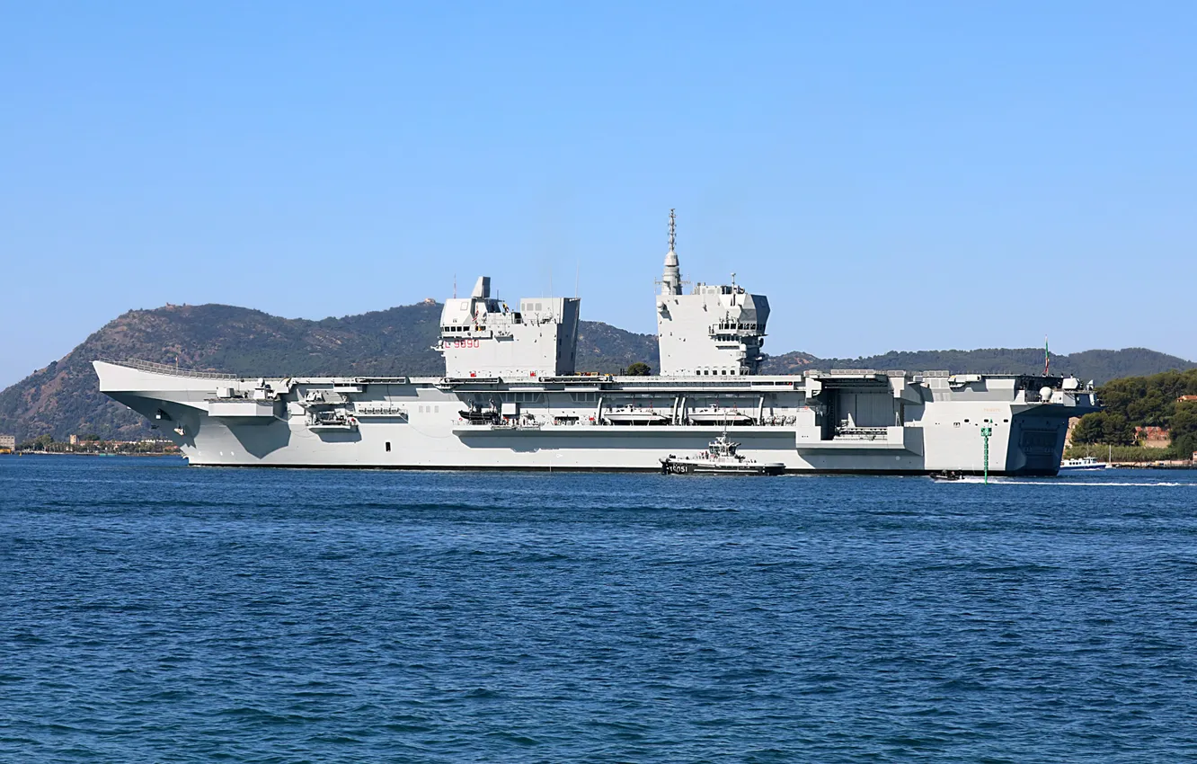 Фото обои ВМС Италии, LHD Trieste, универсальный десантный корабль-вертолетоносец