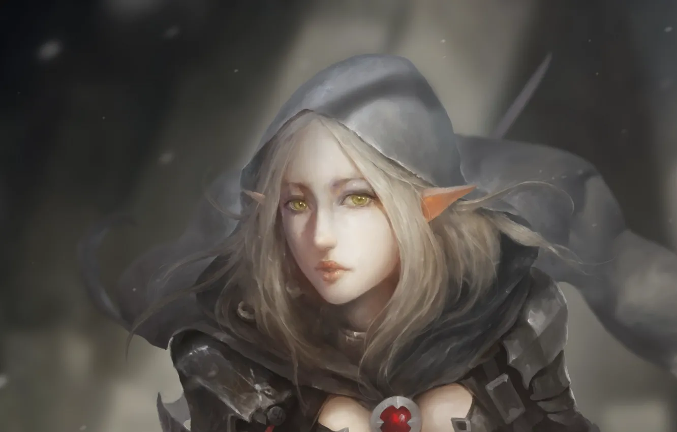 Фото обои взгляд, девушка, эльф