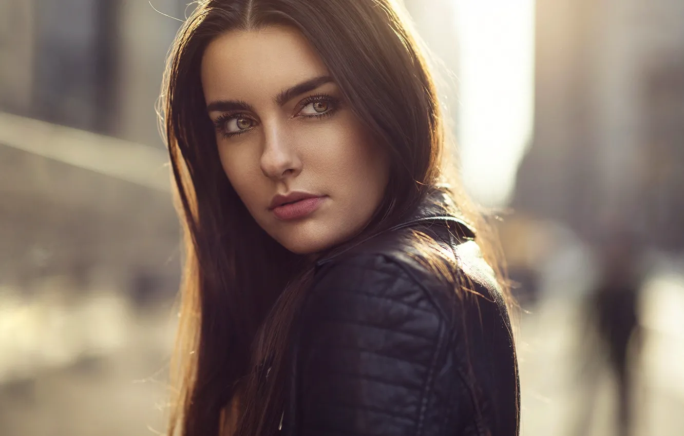 Фото обои глаза, взгляд, девушка, свет, портрет, боке, Rebecca, Dani Diamond