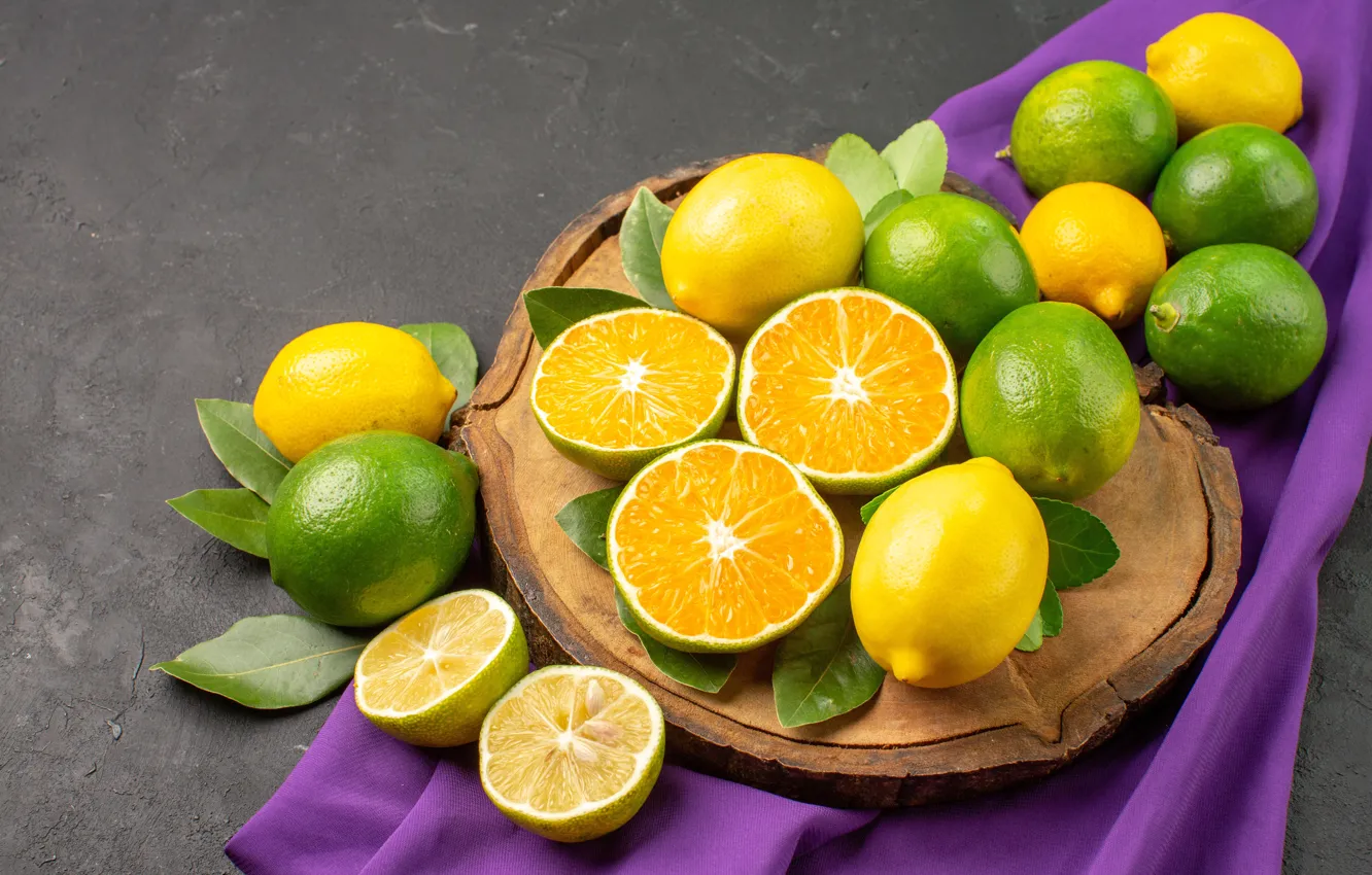Фото обои лайм, цитрусы, лимоны