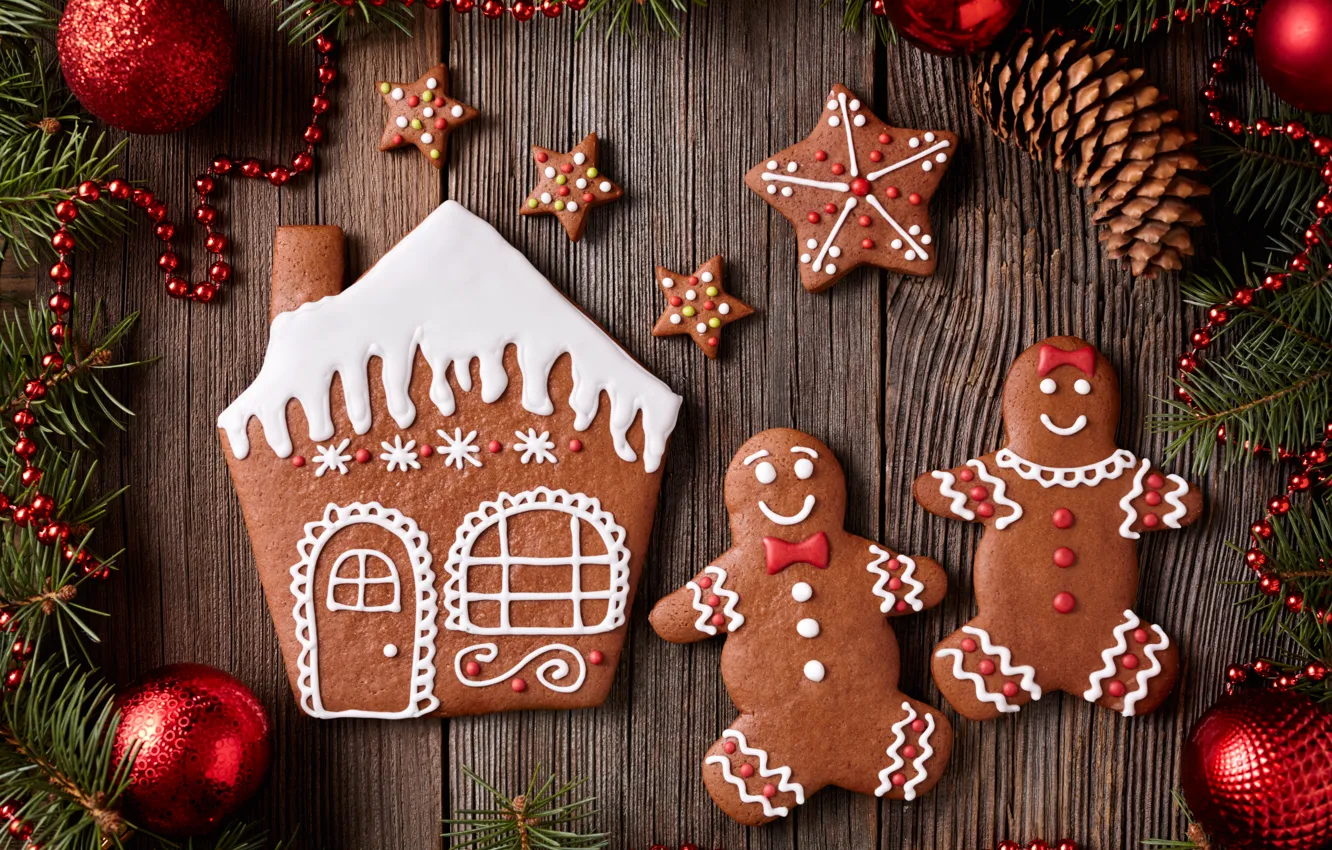 Фото обои Новый Год, печенье, Рождество, Christmas, выпечка, сладкое, Xmas, глазурь