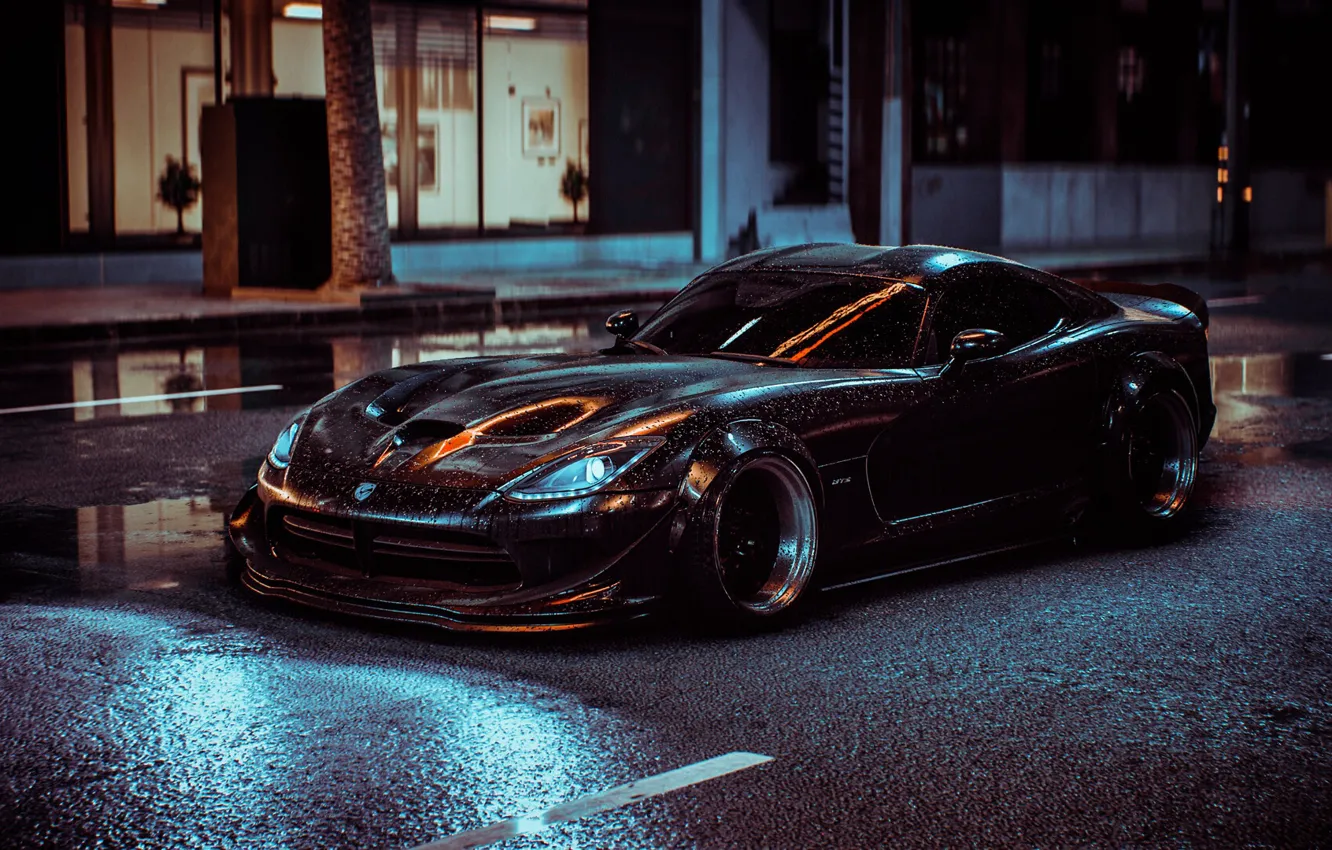 Фото обои Авто, Игра, Машина, Dodge, Car, NFS, Viper, Night