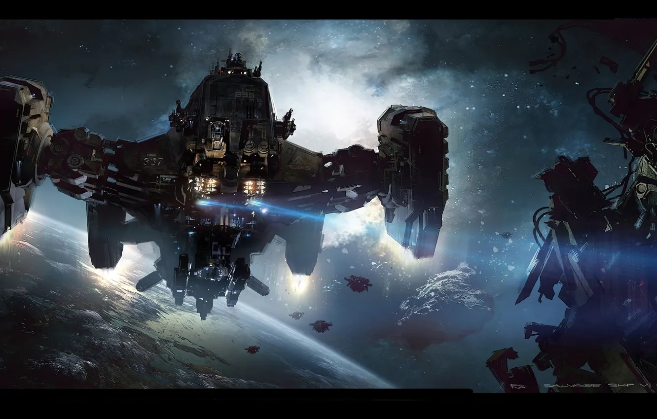 Фото обои Star Citizen, space ship, Reclaimer