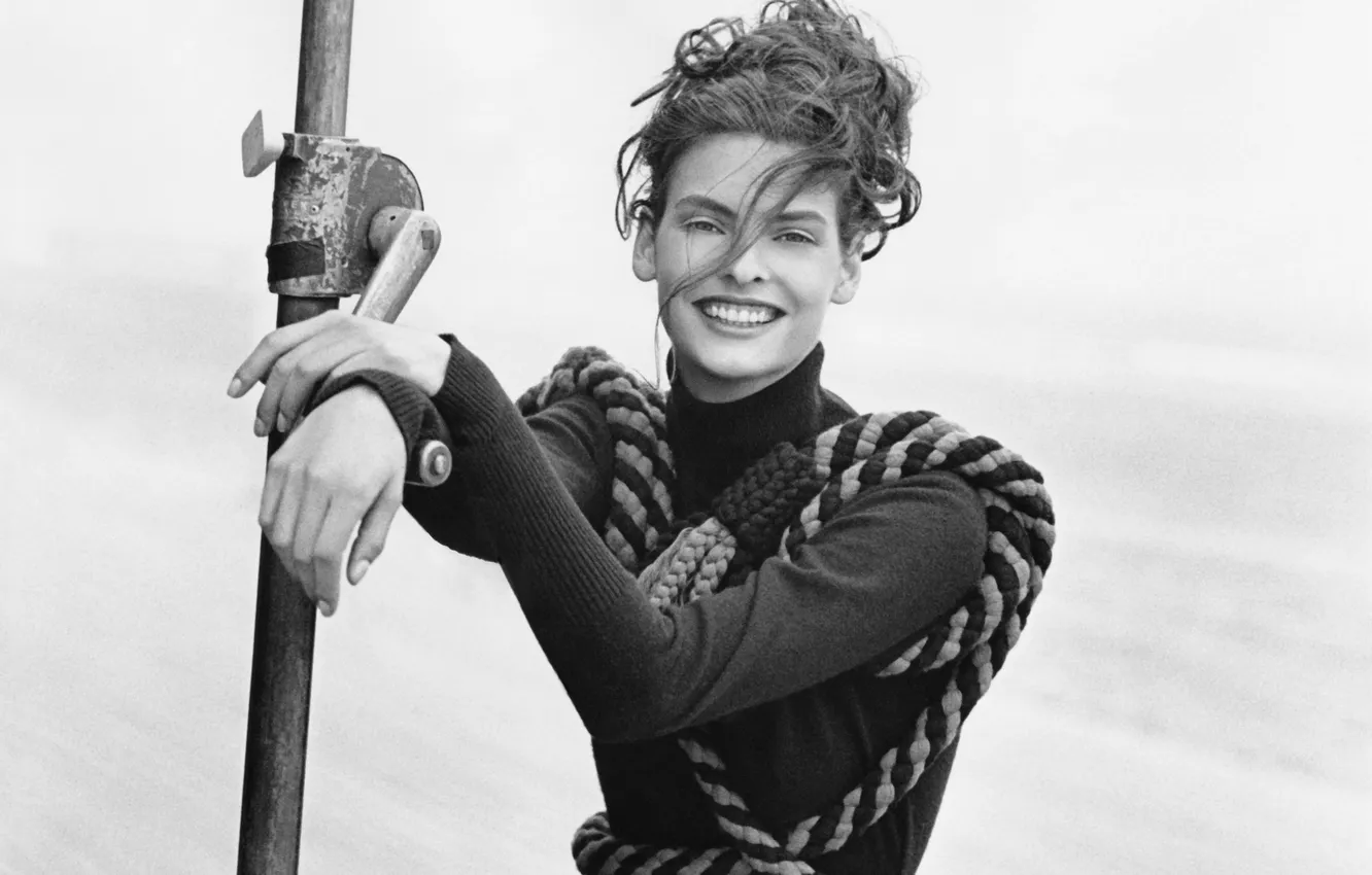 Фото обои girl, portrait, Peter Lindbergh, black white