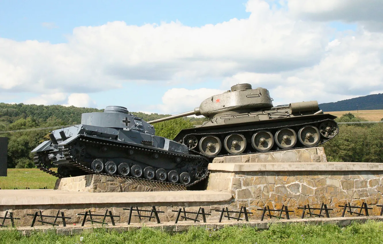 Фото обои памятник, танк, т-34