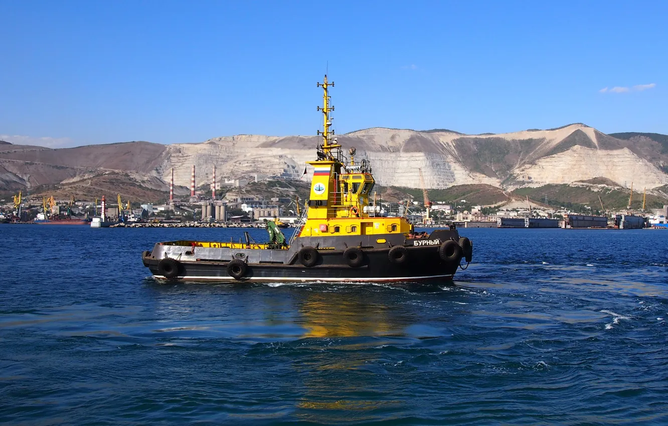 Фото обои буксир, морской, Новороссийск, "Бурный", труженик