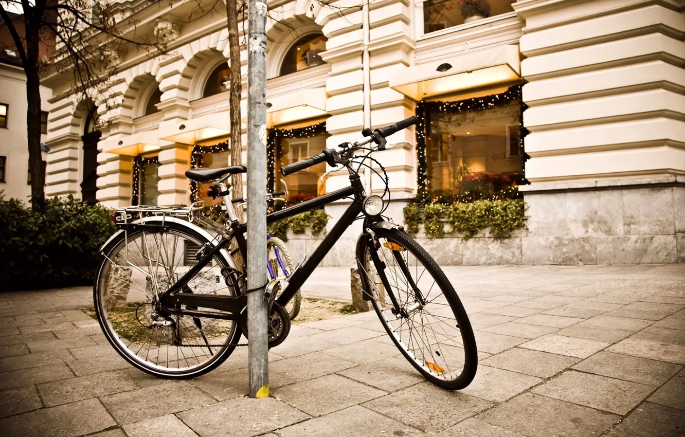 Фото обои bicycle, photography, street, lightining