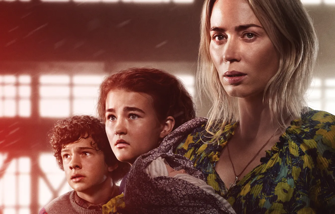 Фото обои фантастика, постер, Эмили Блант, Emily Blunt, ужасы, Тихое место 2, A Quiet Place Part II