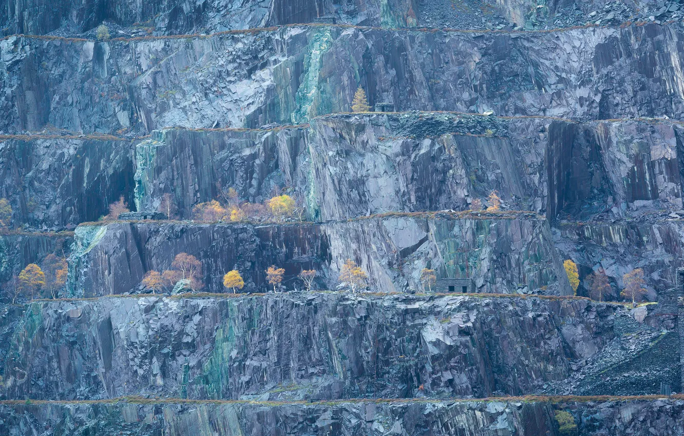 Фото обои осень, деревья, горы, скалы