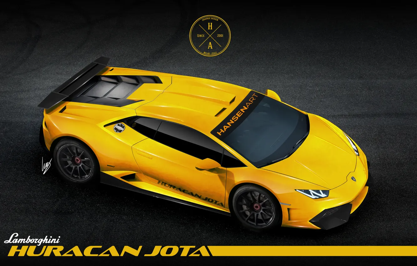 Фото обои Lamborghini, Car, Race, Yellow, Huracan, LP610-4, Hansen ART, Jota