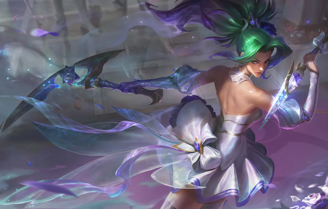 Фото обои Art, Akali, League of Legends, Skin, LoL, Crystal Rose