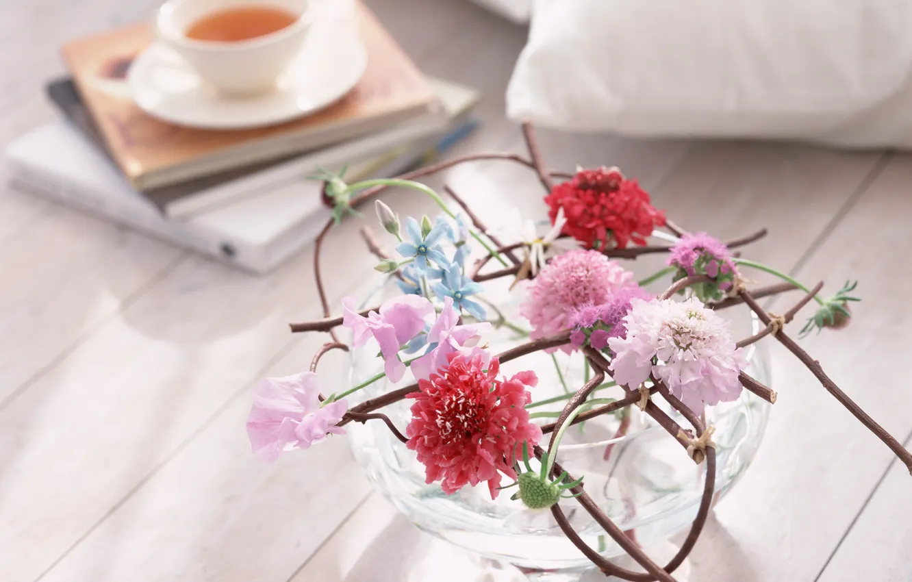Фото обои цветы, стиль, ваза, Flowers, композиция