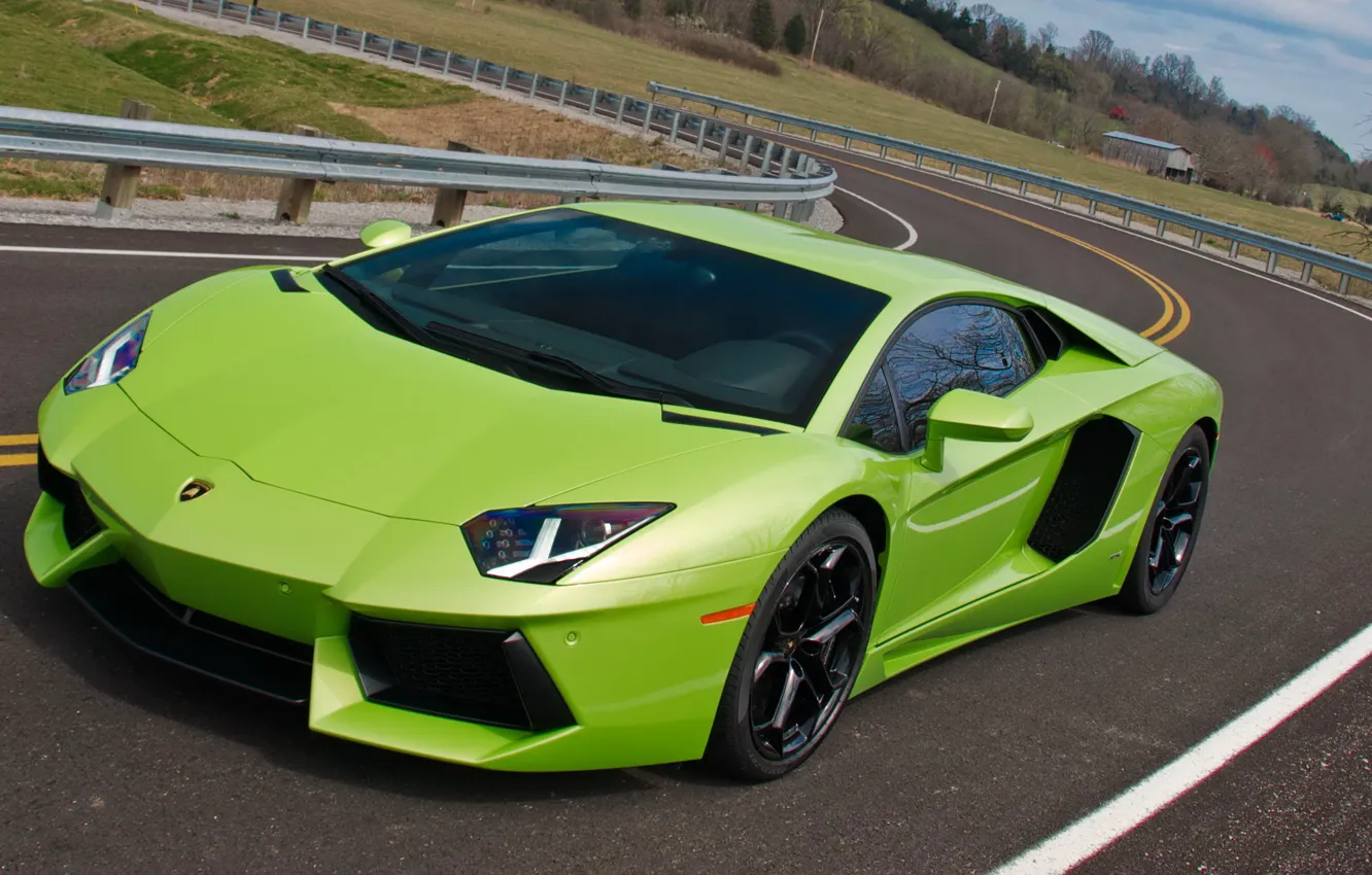 Фото обои green, Lamborghini, LP700-4, Aventador