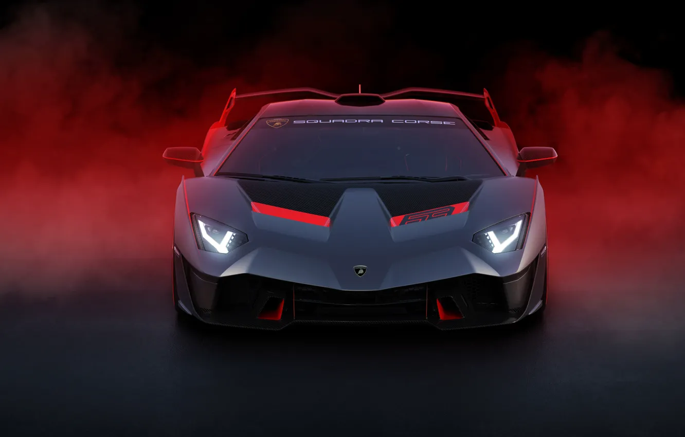 Фото обои Lamborghini, суперкар, вид спереди, 2018, SC18
