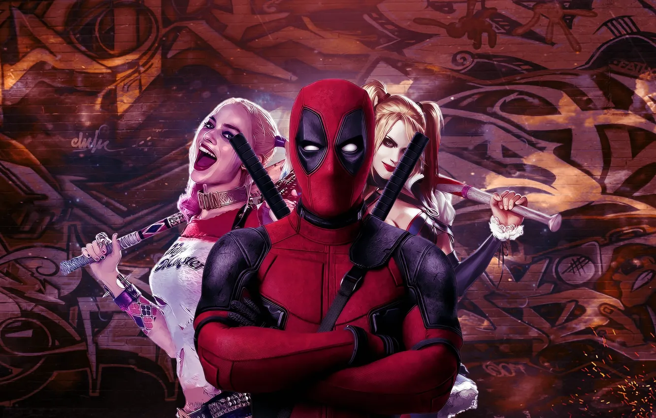 Фото обои cinema, girl, sword, katana, man, Deadpool, movie, ken