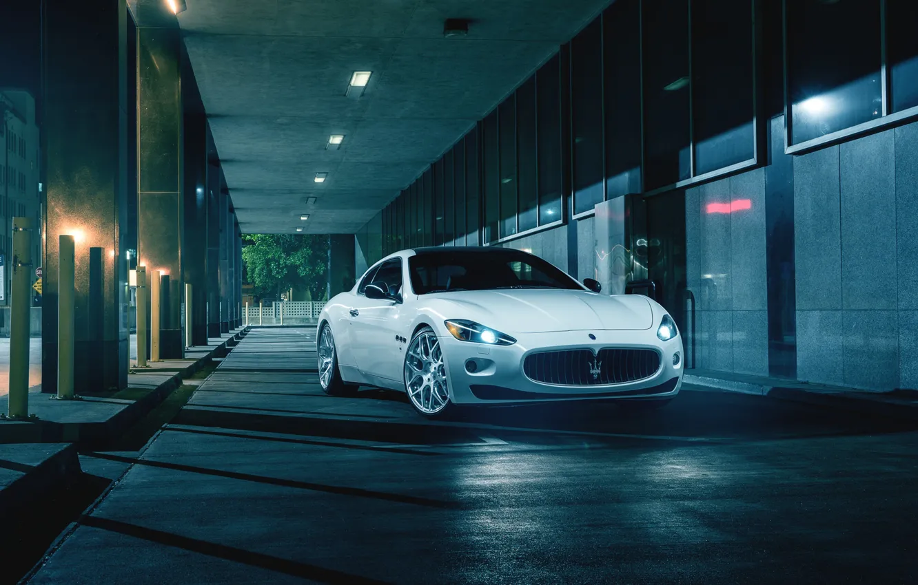 Фото обои Maserati, Front, Night, Street, Supercar, Gran Turismo