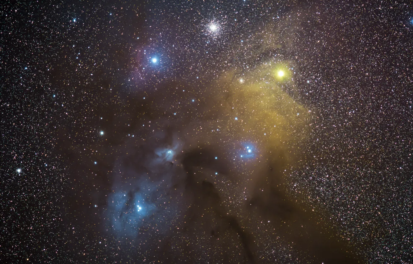 Фото обои космос, пространство, звёзды, Молекулярное облако, Ро Змееносца