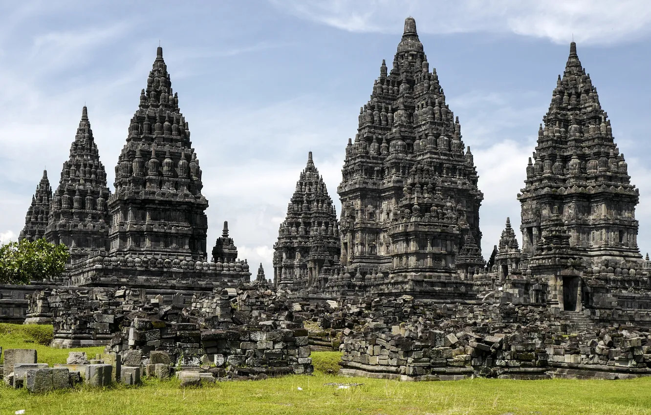 Фото обои Индонезия, Indonesia, Прамбанан, Храмовый комплекс