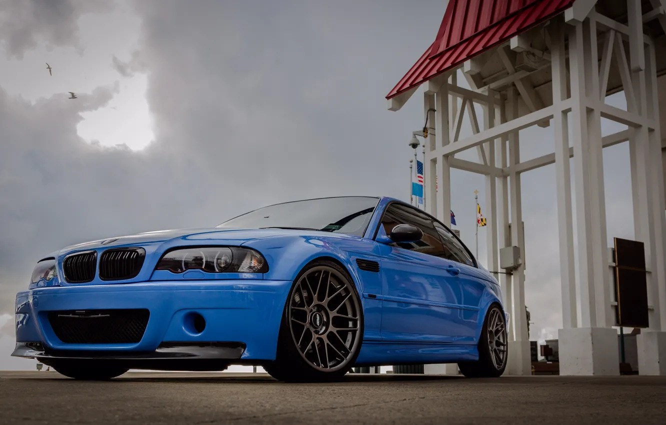 Фото обои Blue, E46, M3, Carbon lip