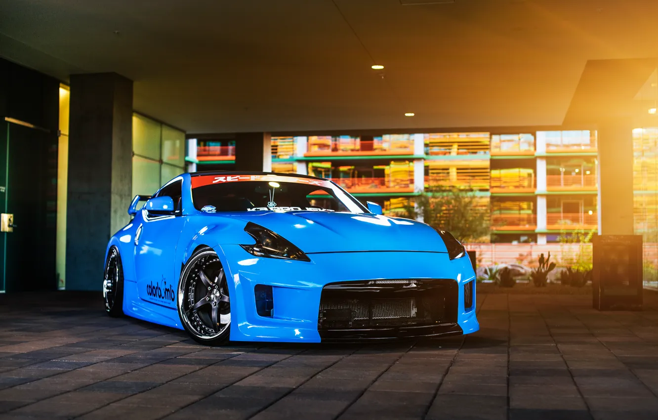 Фото обои car, blue, tuning, nissan 370z