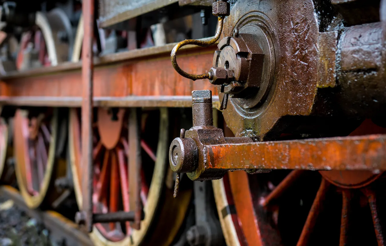 Фото обои колесо, железная дорога, локомотив