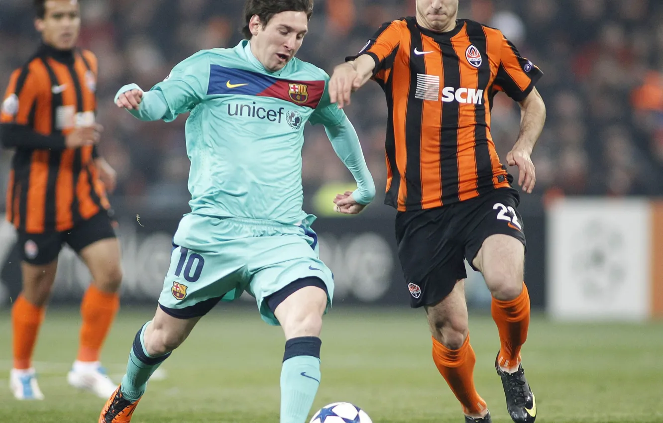 Фото обои футбол, messi, barselona, donbass arena 2011, shakhtar