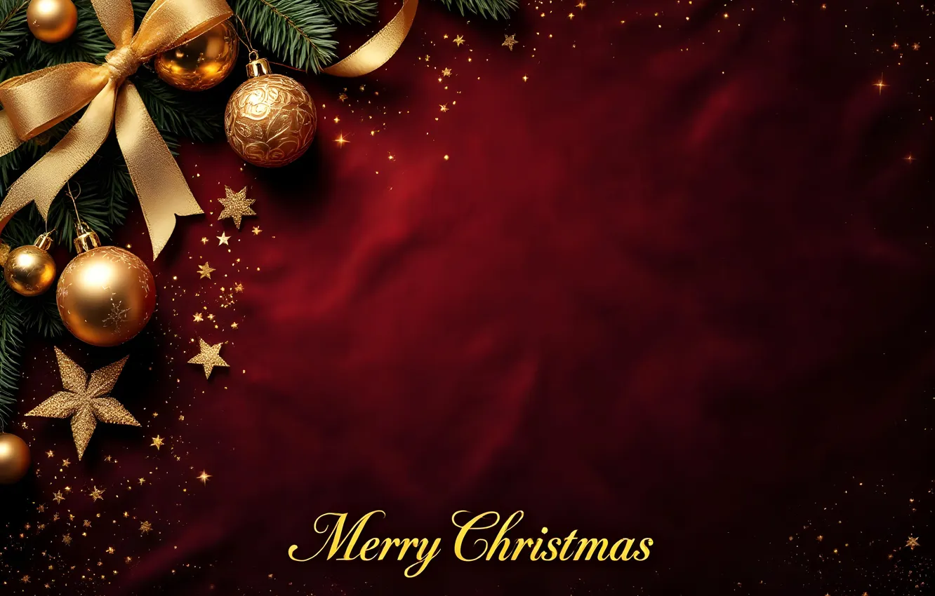 Фото обои украшения, фон, шары, Рождество, Новый год, golden, new year, Christmas