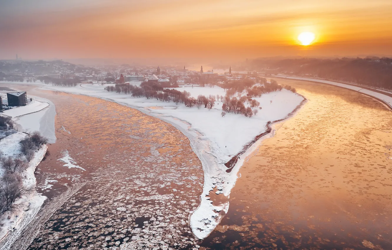Фото обои зима, Lietuva, Kaunas