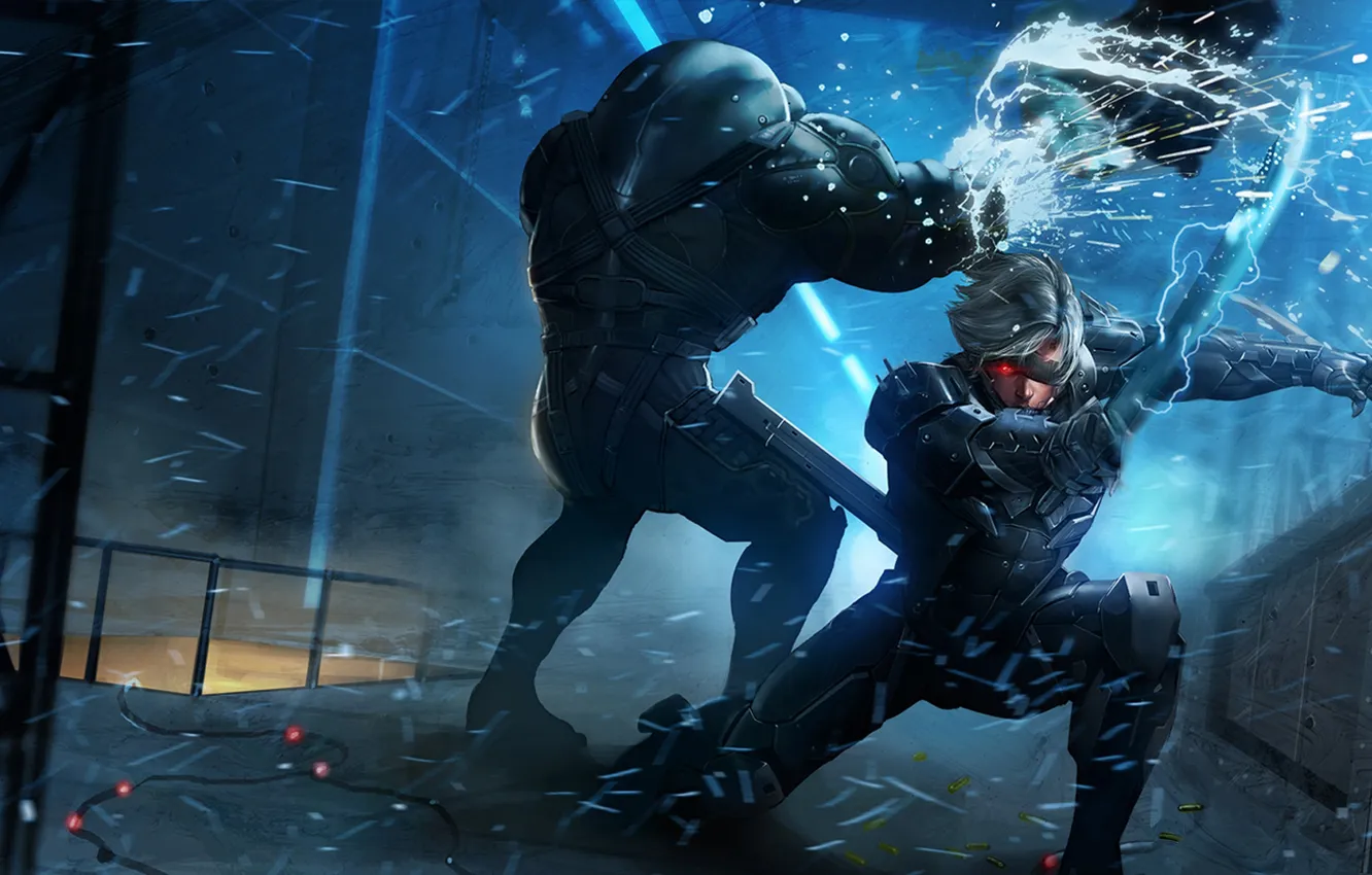Фото обои Raiden, Metal Gear Rising: Revengeance, Jack the Ripper, Platinum Games, Konami, Mr. Lightning Bolt, White …