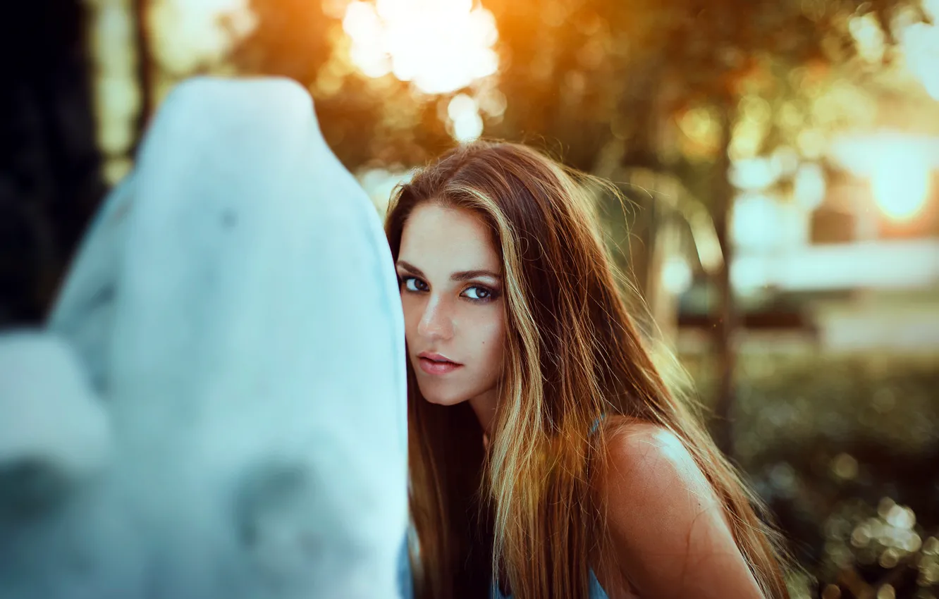 Фото обои взгляд, лицо, модель, красотка, Javiera