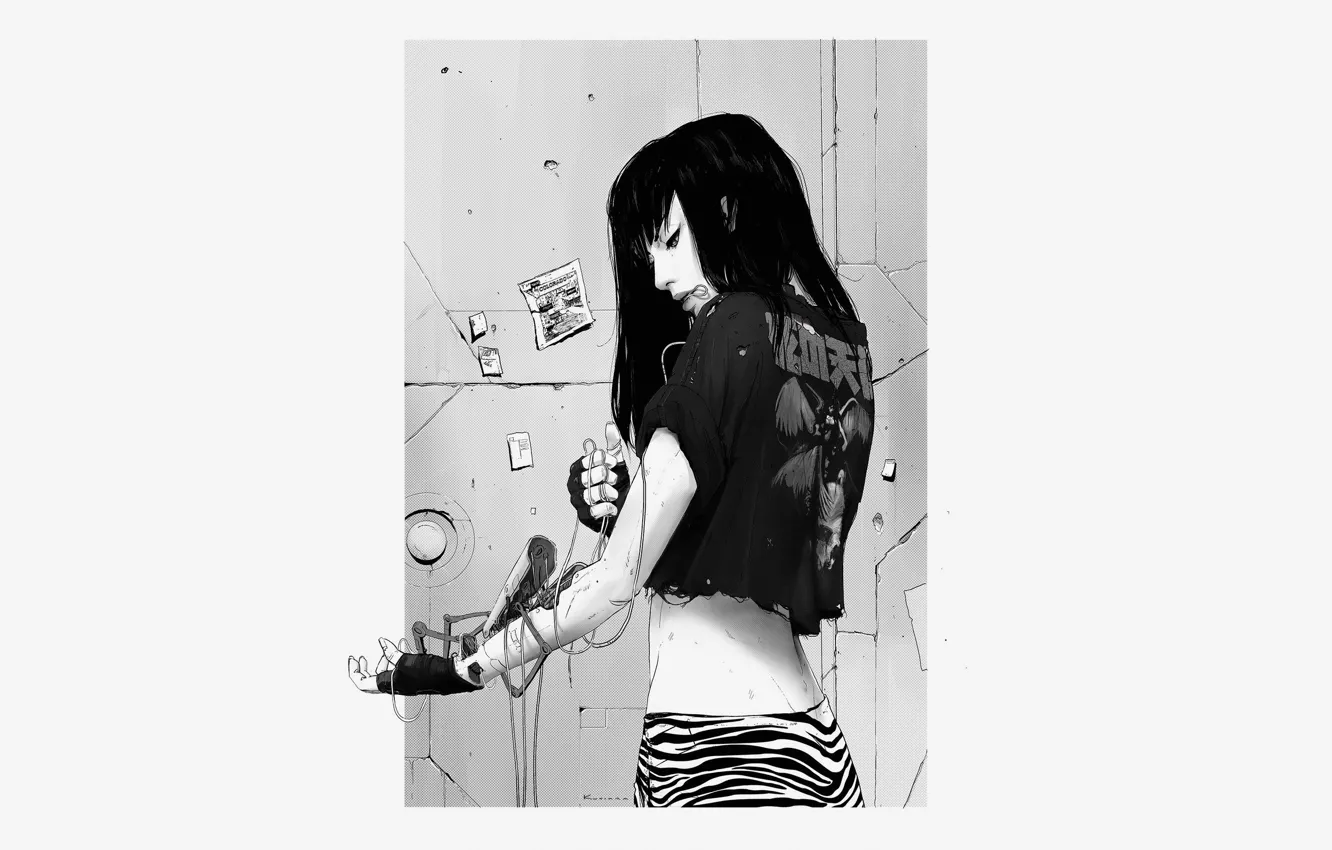 Фото обои Girl, Illustration, Cyber, Cyberpunk, Showtime, Maciej Kuciara, by Maciej Kuciara, First Aid