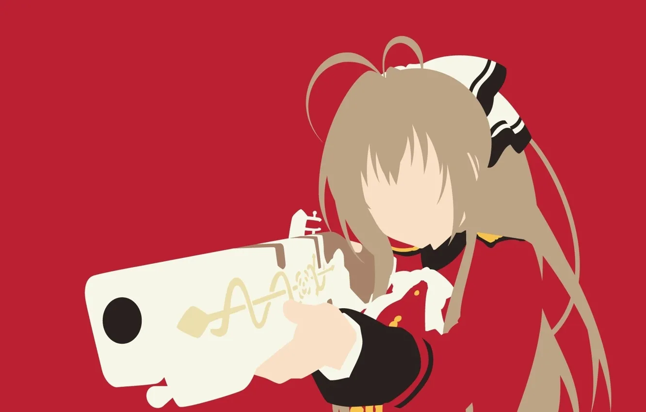Фото обои kawaii, wallpaper, red, girl, gun, pistol, rose, game