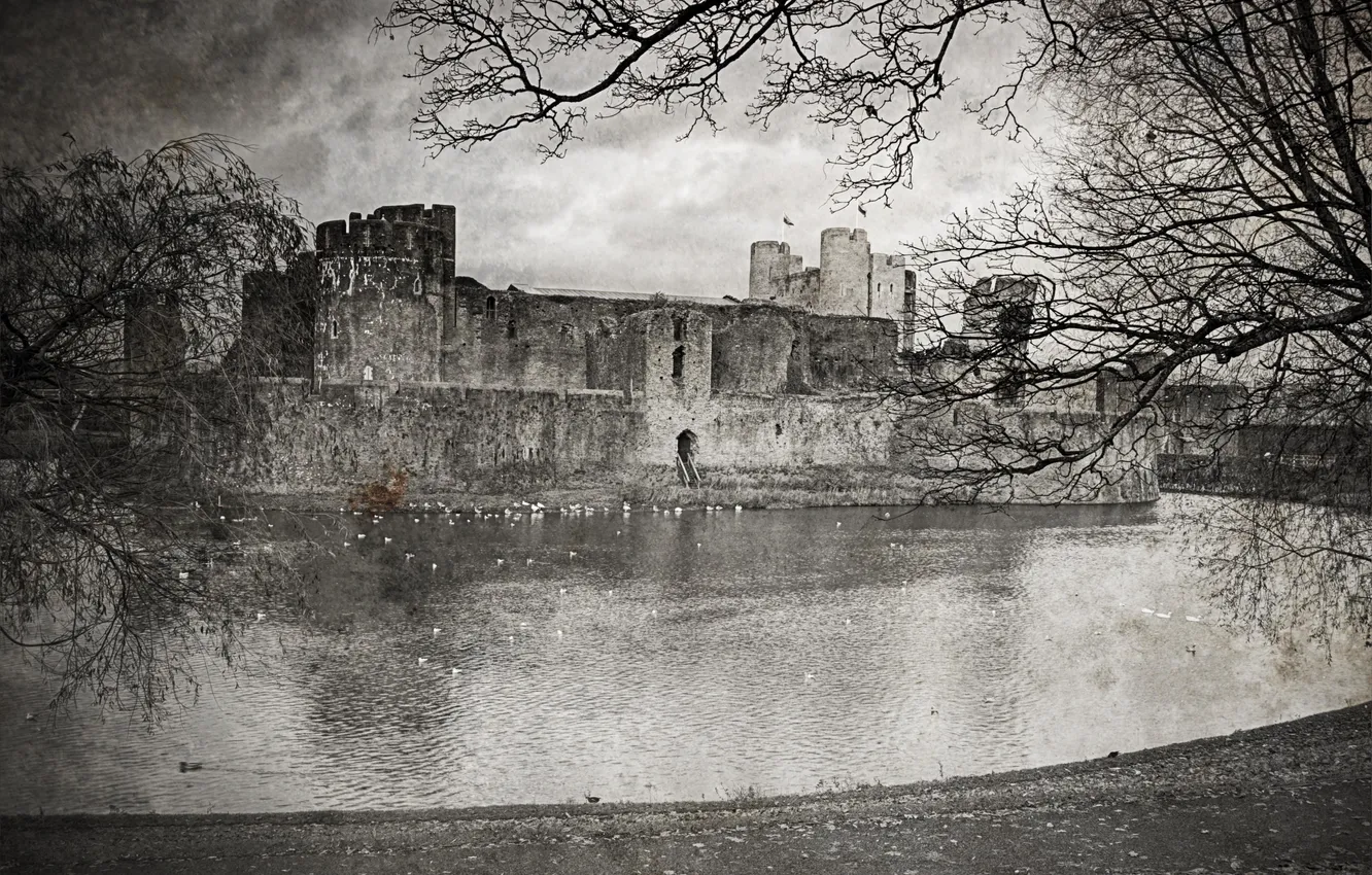 Фото обои city, город, фотограф, photography, Lies Thru a Lens, Caerphilly Castle