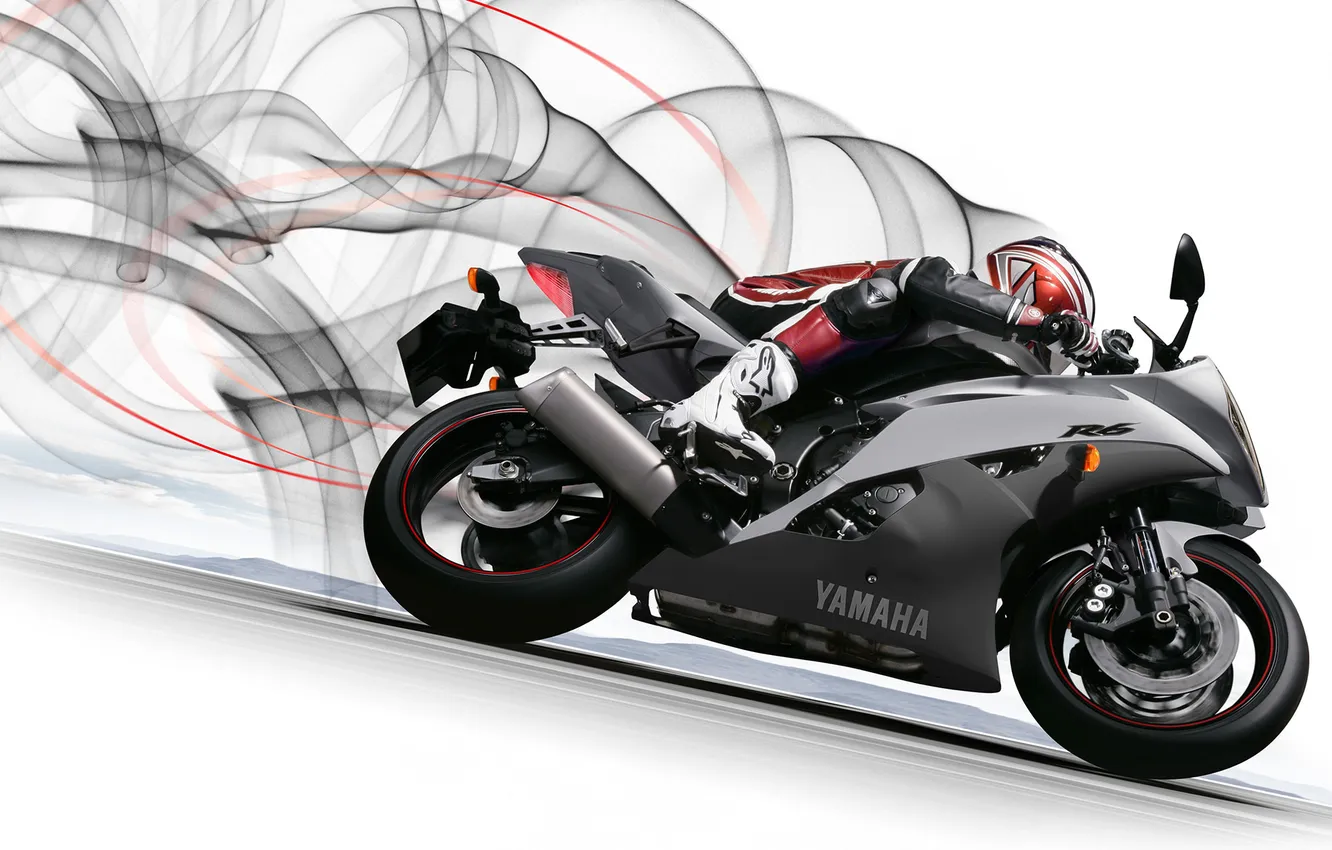 Фото обои мотоциклист, Yamaha, ямаха, YZF-R6, profile, спортивный мотоцикл