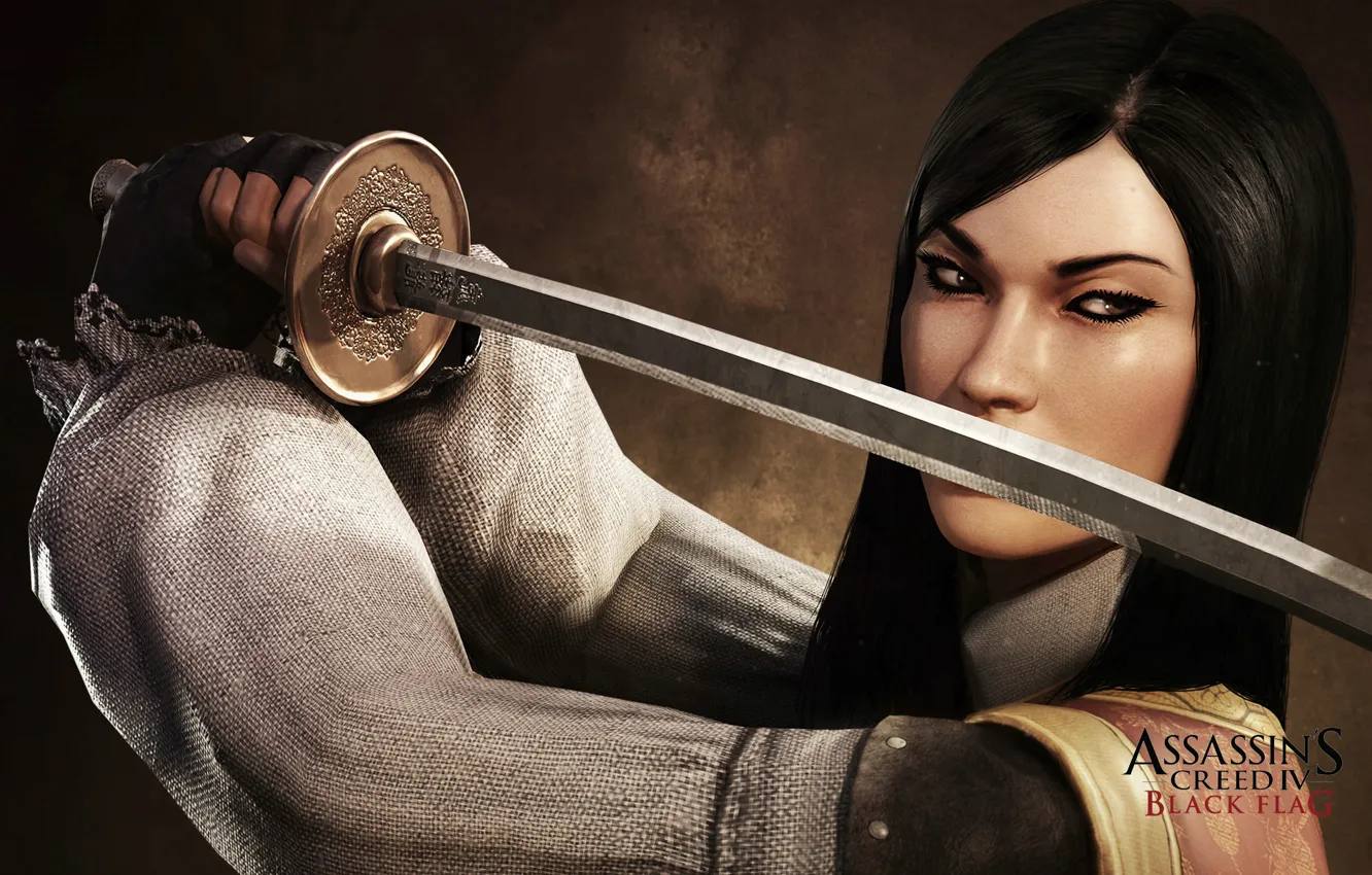 Фото обои женщина, Ubisoft, katana, Assassin's Creed IV: Black Flag, Кредо убийцы IV: Чёрный Флаг