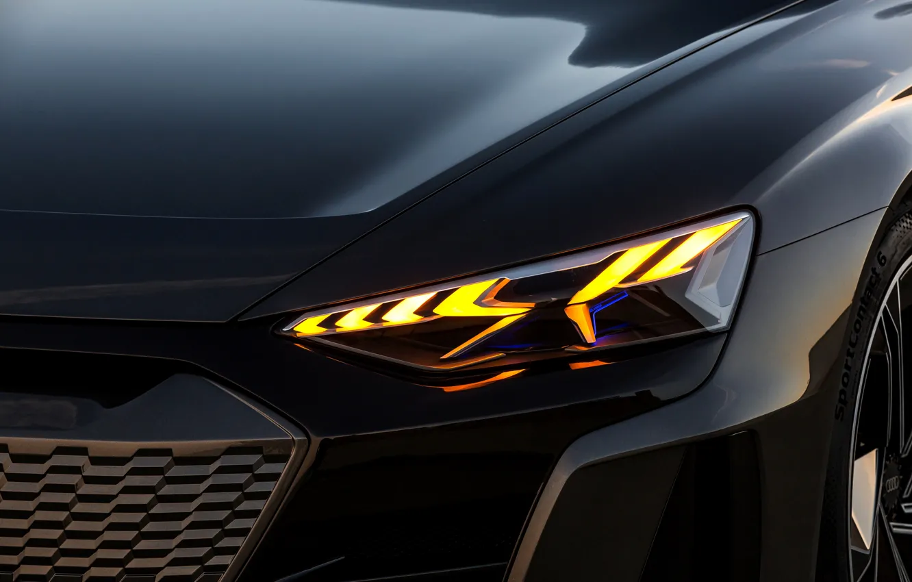Фото обои Audi, фара, капот, 2018, e-tron GT Concept
