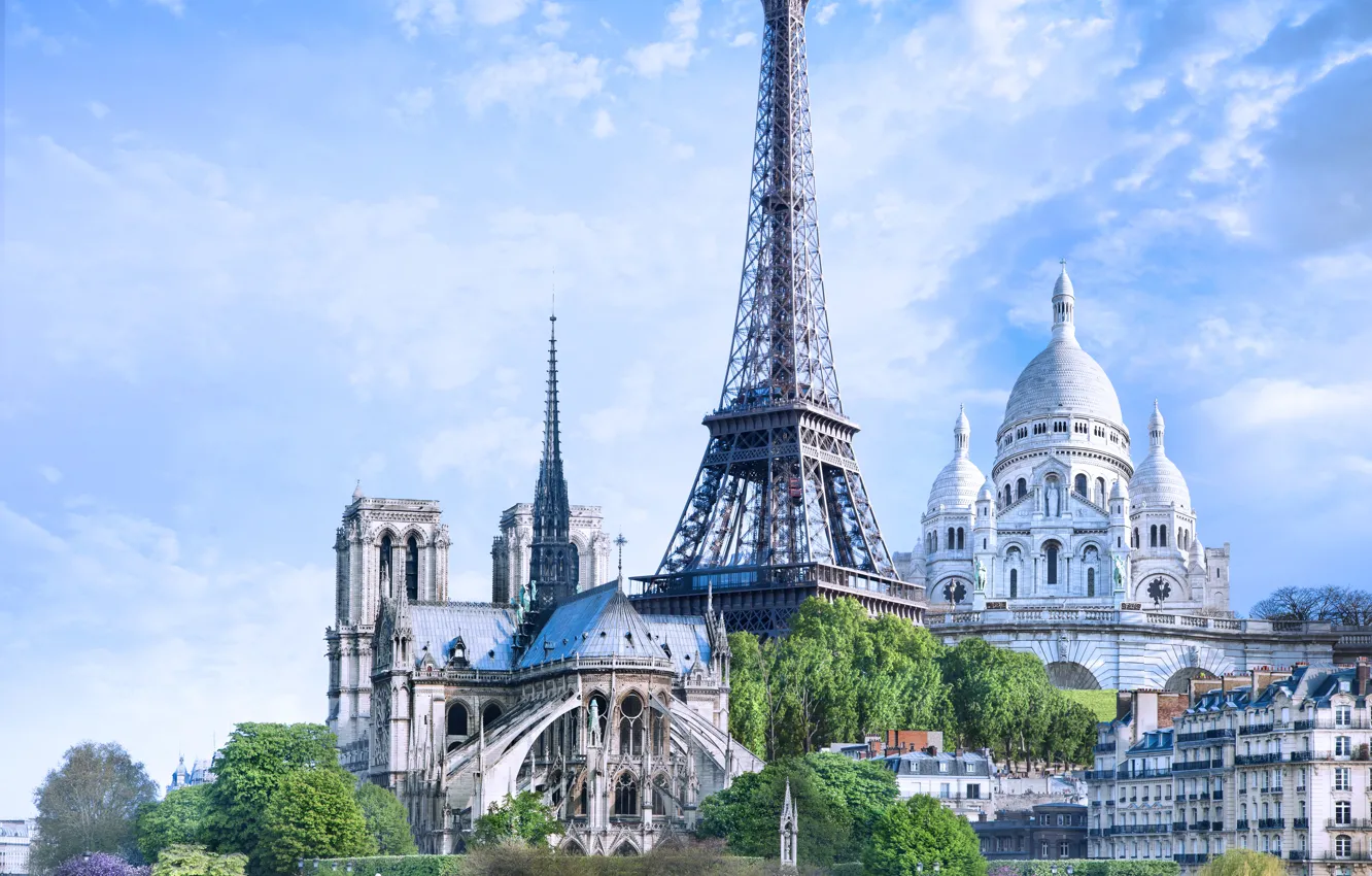 Фото обои Париж, Эйфелева башня, Paris, France