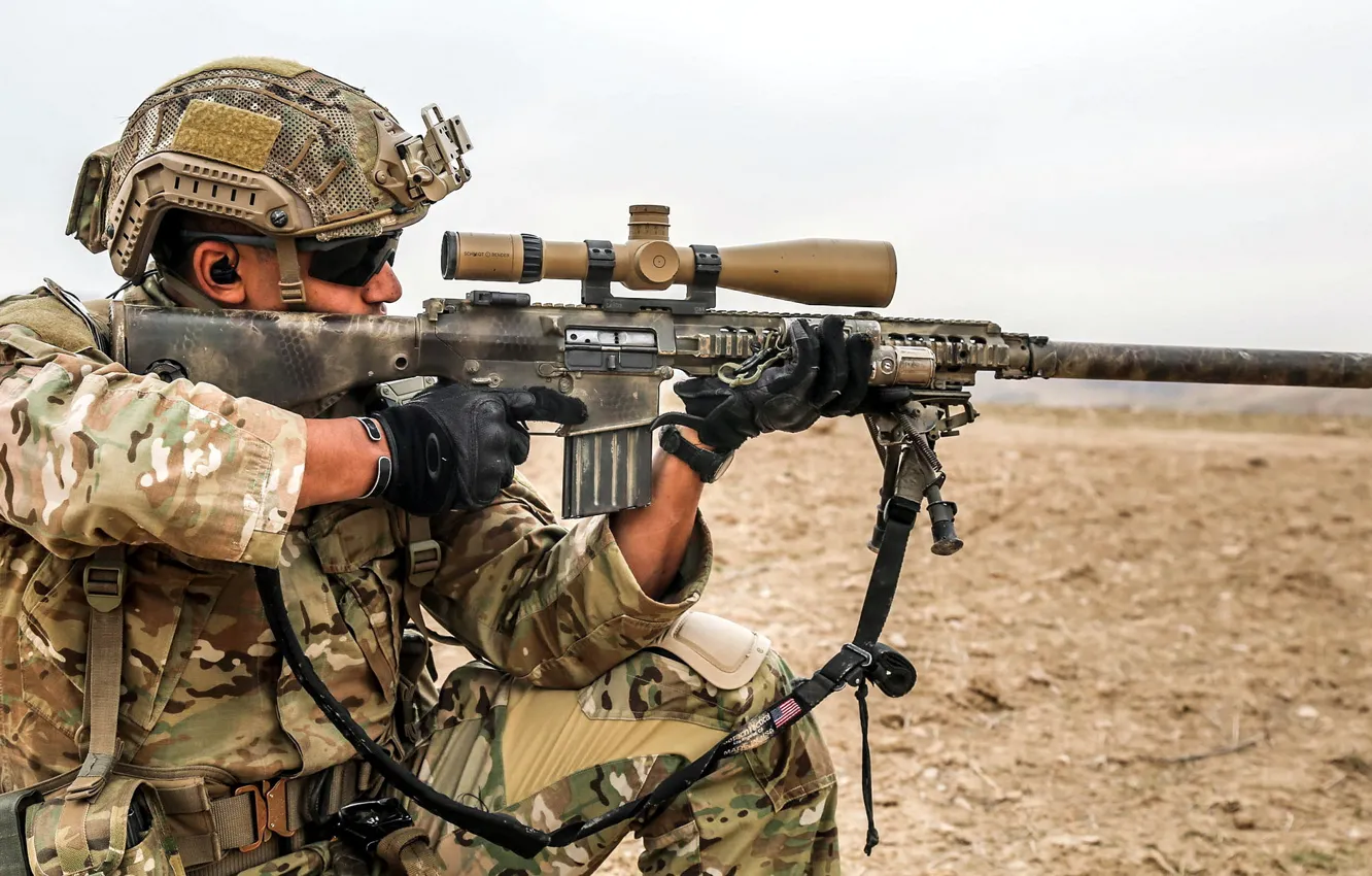 Фото обои United States Spec Ops, Semi Automatic Sniper System, M1-10