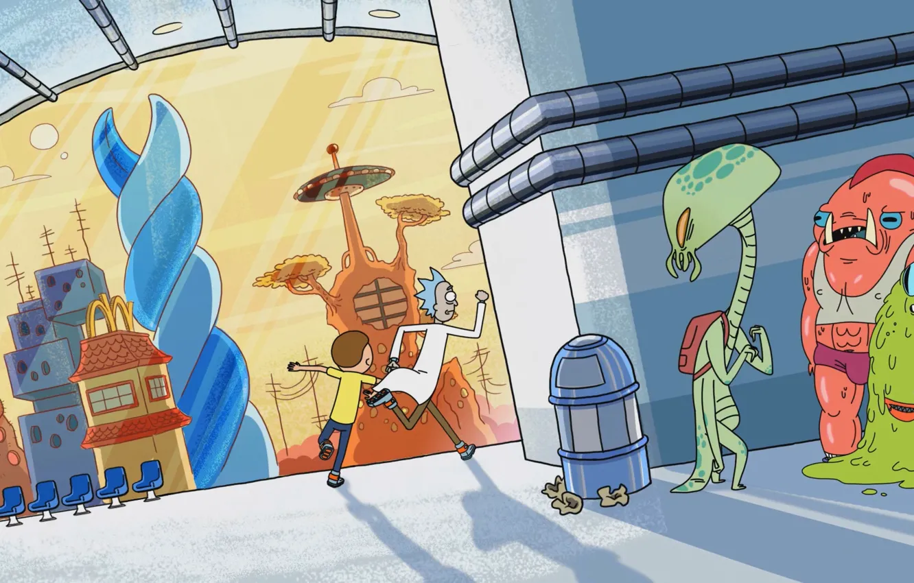 Фото обои мультфильм, сериал, мультсериал, Rick and Morty, Рик и Морти