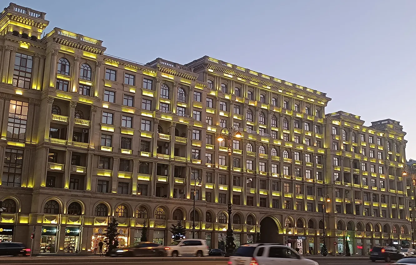 Фото обои Здания, Проспект, Азербайджан, Azerbaijan, Baku, Баку