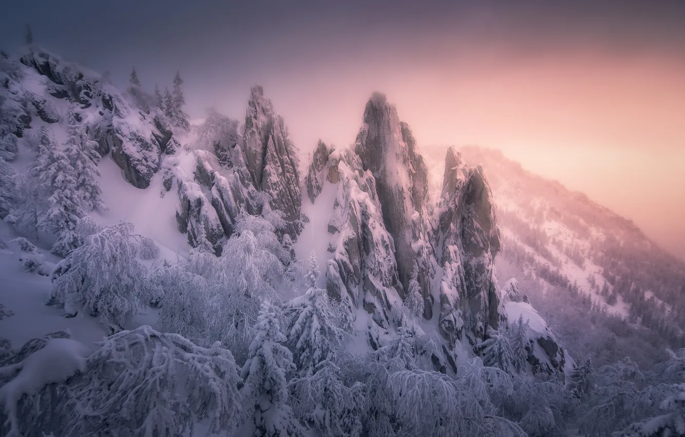 Фото обои colors, ice, winter, mountains, snow, cold