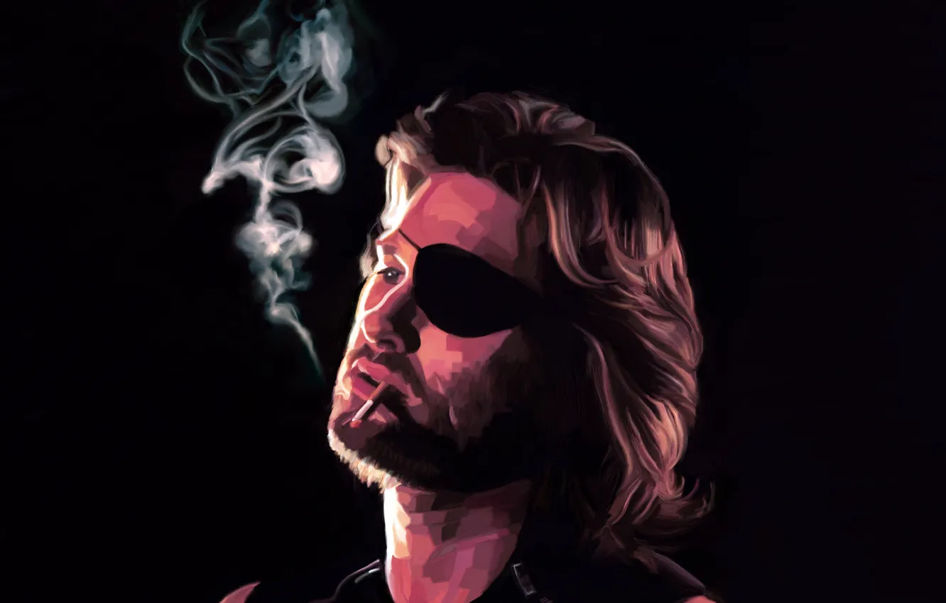 Фото обои лицо, Арт, Kurt Russell, Курт Рассел, Escape from New York, Побег из Нью-Йорка