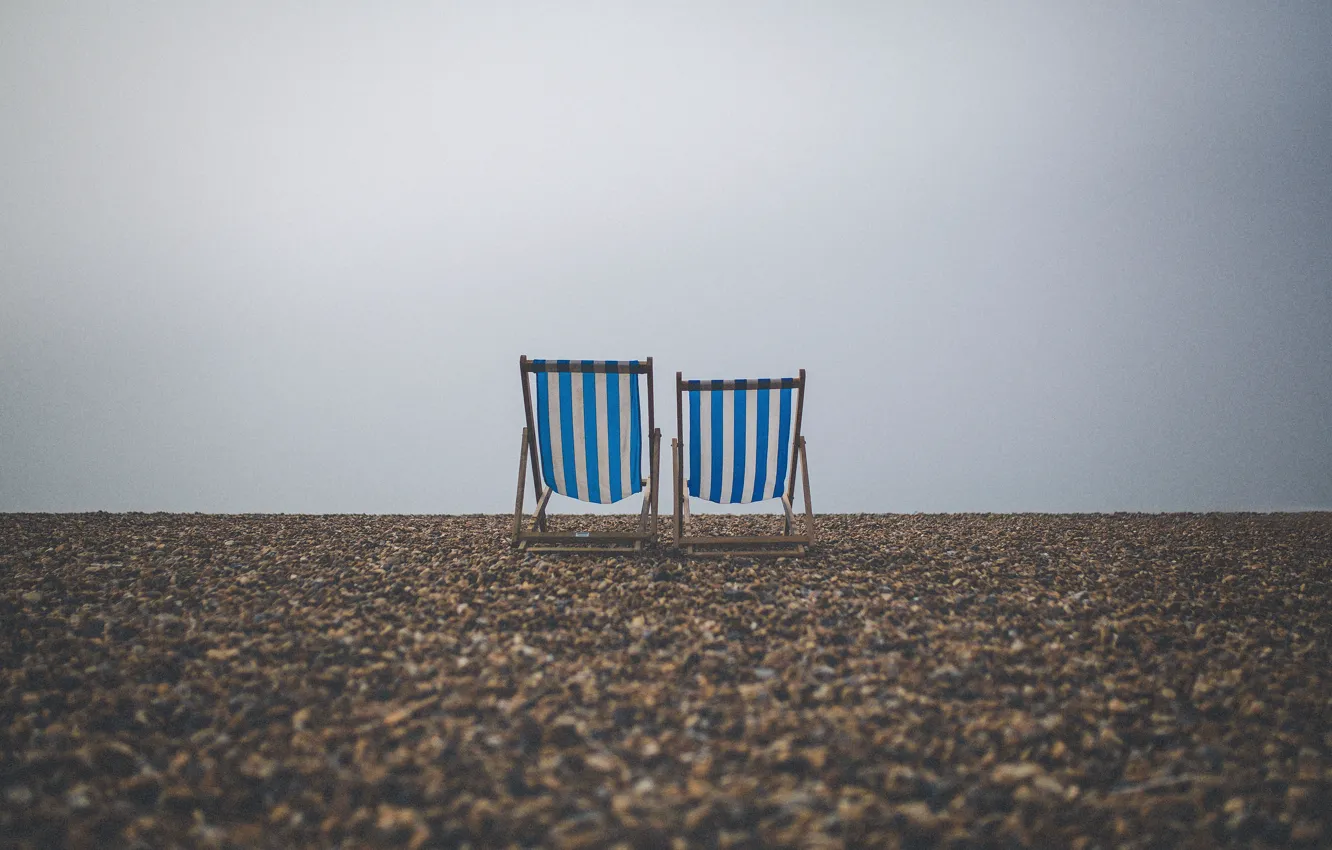 Фото обои beach, sea, chairs